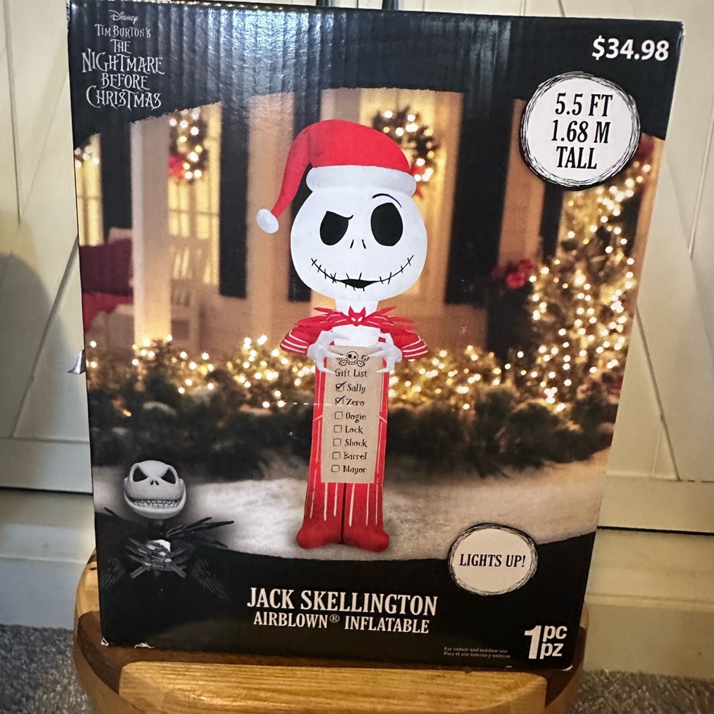 New Gemmy NBC Christmas Jack Wish List Airblown Inflatable Disney 5.5 ft Light